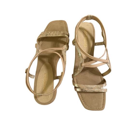 Ann Marino Strappy Metallic Sandal - Picture 1 of 6